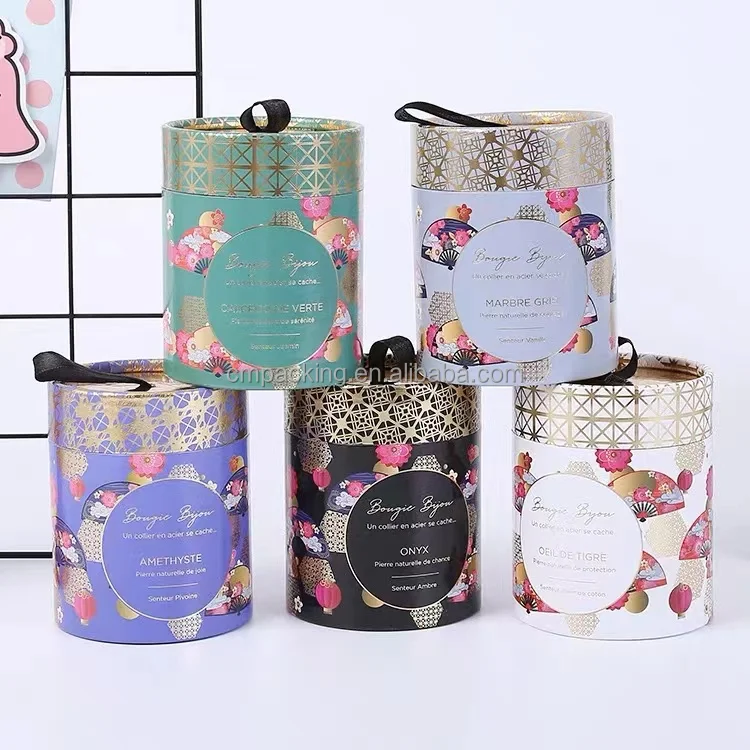 Kraft Paper Round Tube Box Nuts Kernels Gift Candy Chocolate Tea Coffee Foods Cylinder Craft Cardboard Packaging Tube Boxes