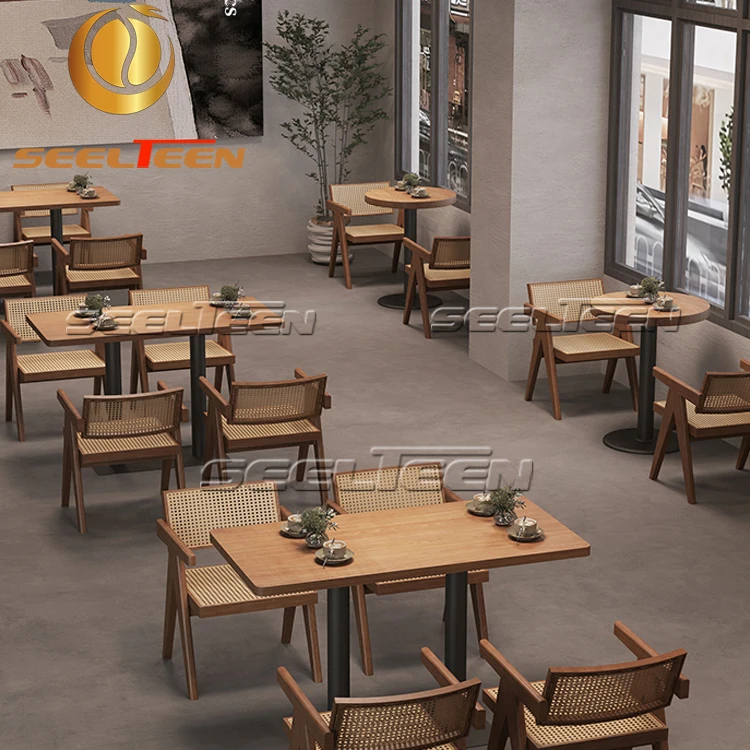 Classic American Industrial Vintage Style Restaurant Bistro Bar Coffee Shop Fast Food Iron Dining Chair And Wooden Table Sets