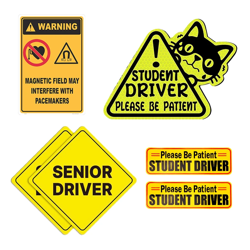 Baby on Board Danger Student New Senior Driver Magnet Reflective Bumper Sticker Car Magnetic Safety Warning Caution Sign