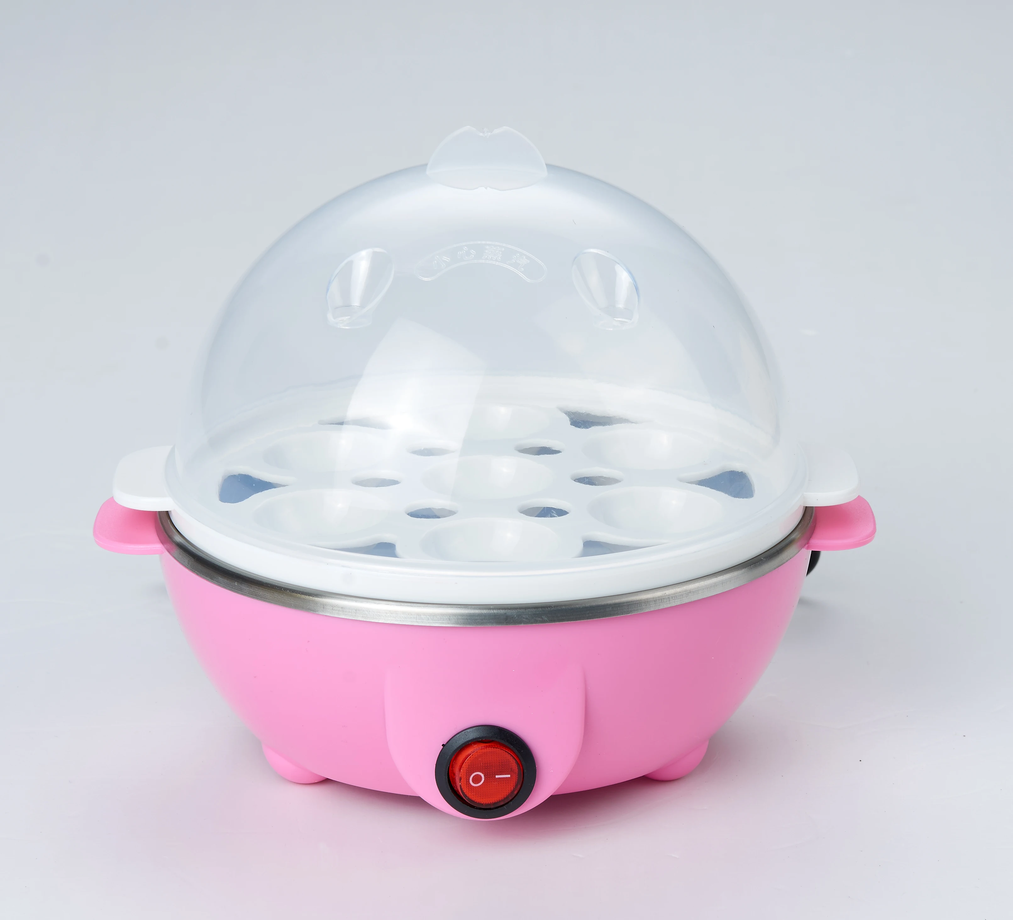 Yonsa Plastic Pink Double Layer Boiler Steamer Egg Cooker Egg Boiler