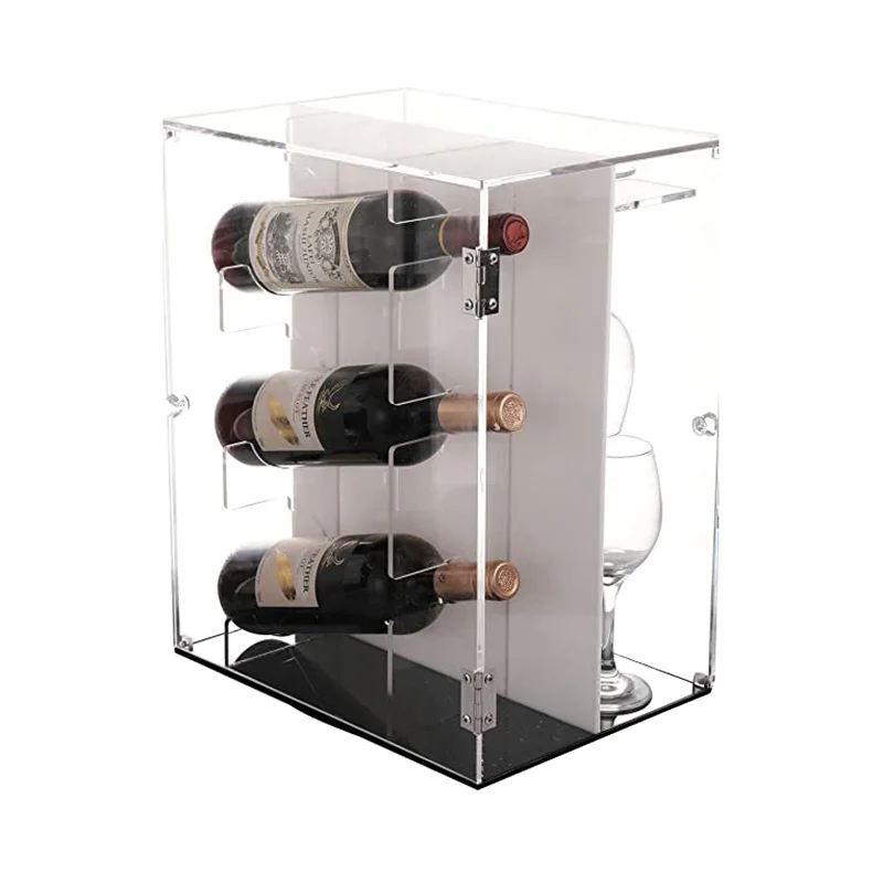 Custom Wine Showcase Box For Retail Clear Acrylic Wine Box