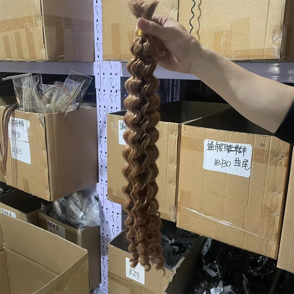 wholesale Bulk Deep Wave for Boho Curl Braids Synthetic Hair Extensions Bundle Boho Beach Wave Knotless Braids Burgundy