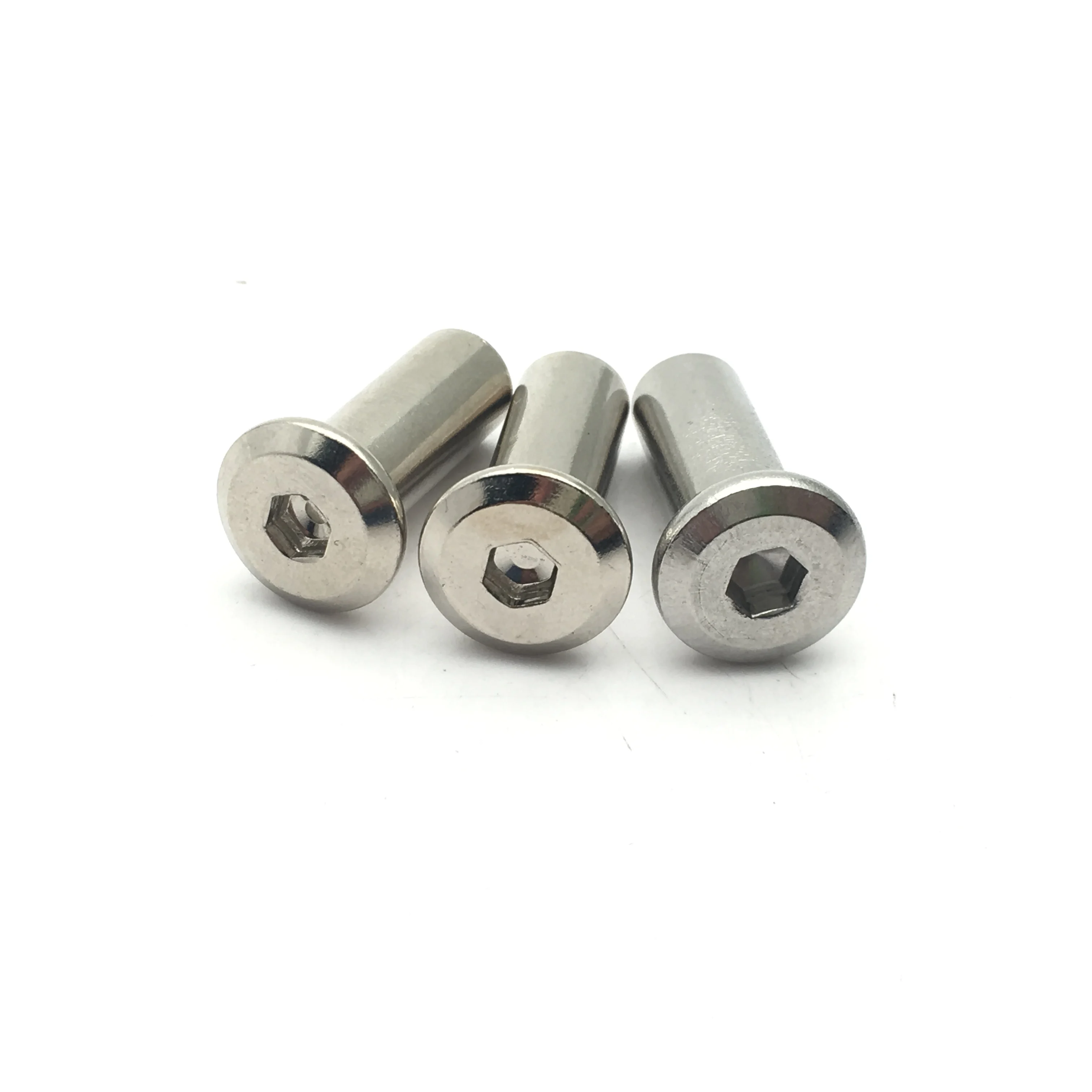 Stainless steel 304 countersunk flat head hex socket furniture screw sleeve barrel nut