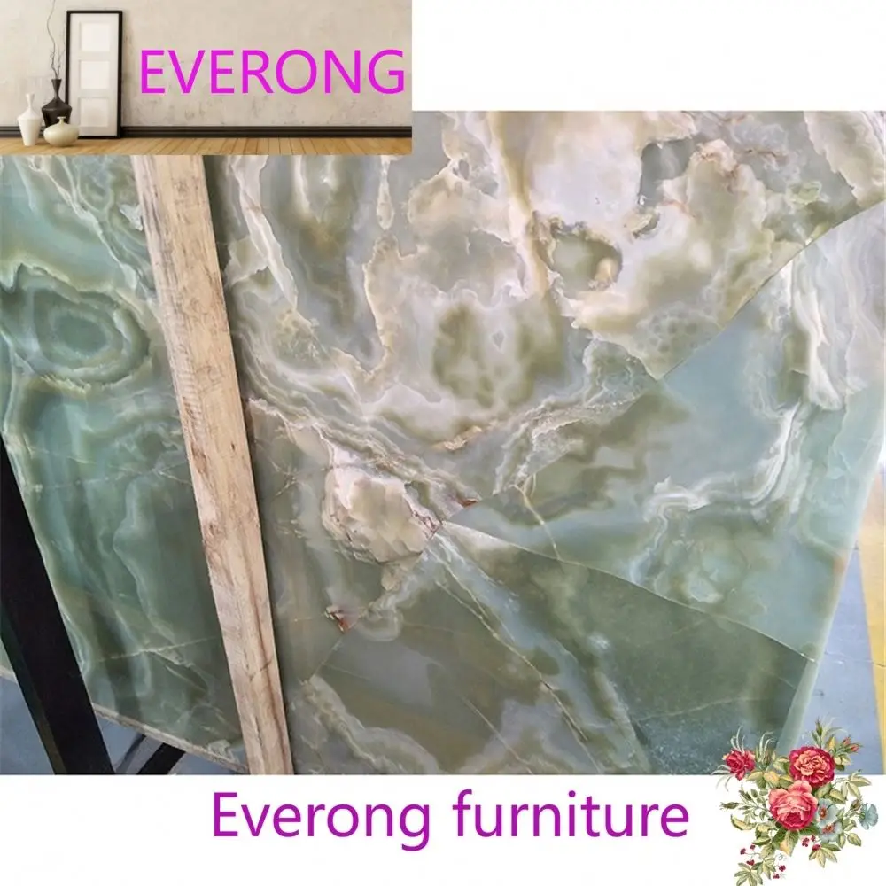 100% Natural Good Price Translucent Slab Polish Green Jade Onyx Marble For Home Building Interior Wall