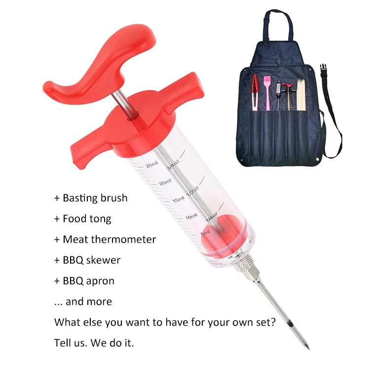 Plastic Meat Kroger Seasoning Syringe Stainless Needle Marinade Sauce Injector