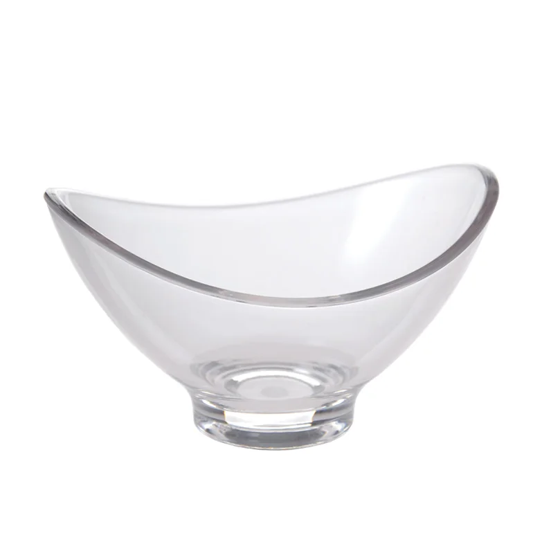 Boat Ice Cream Bowl Clear Oval Irregular Shape Salad Bowl Hard Plastic Salad Bowl