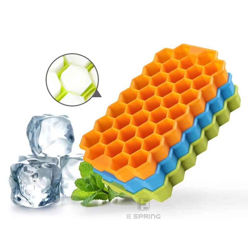 top sell logo honeycomb special square lattice silicone ice cube tray