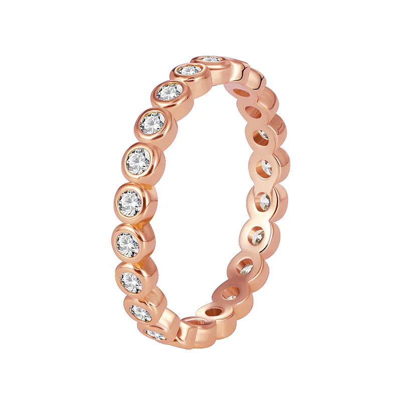 Women jewelry trendy fashion 18K gold plating Ring White Zirconium Index Ring