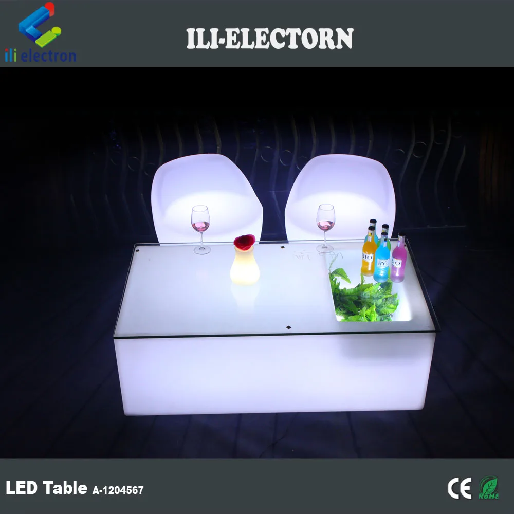 Glow bar table plastic cocktail table  led ice bucket table
