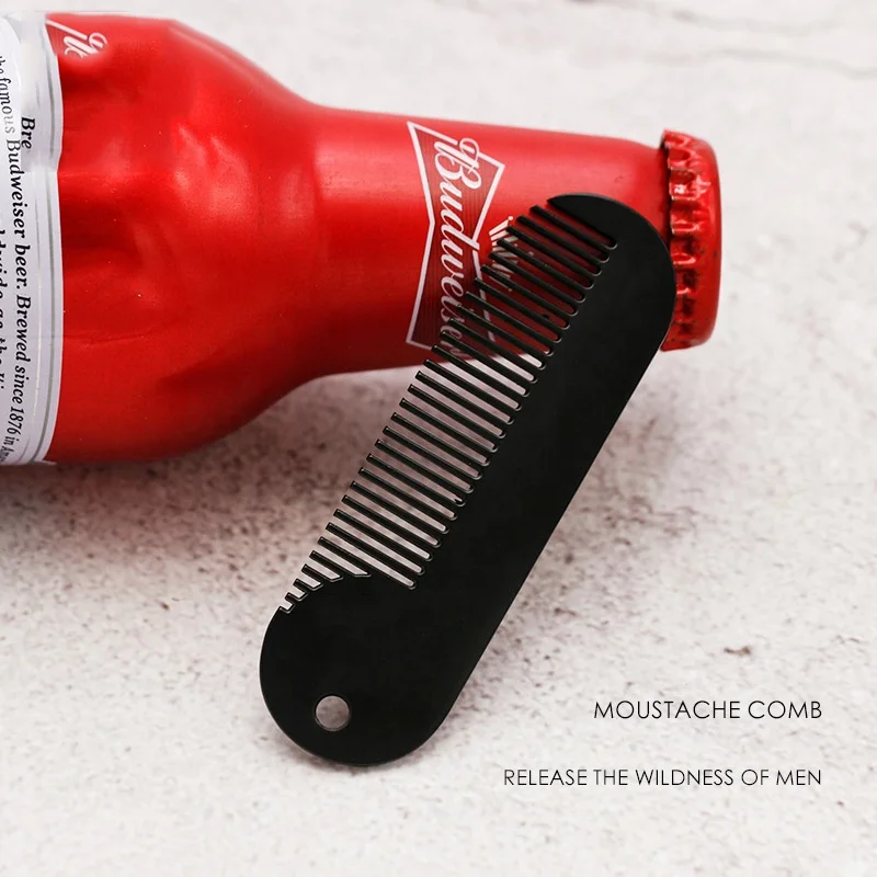 Black Mini Beard Comb For Men Plastic Pocket Combs Moustache Brush Detangling Combs Hairdressing Styling Tools Facial Care