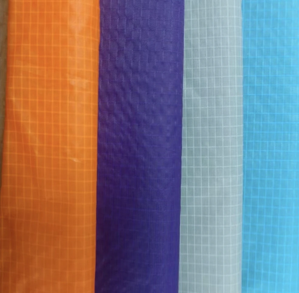 100% Recycled Nylon 10D/15D/20D 380T 400T Rip Stop Water Proof Fabric Breathable Nylon Taffeta Fabric