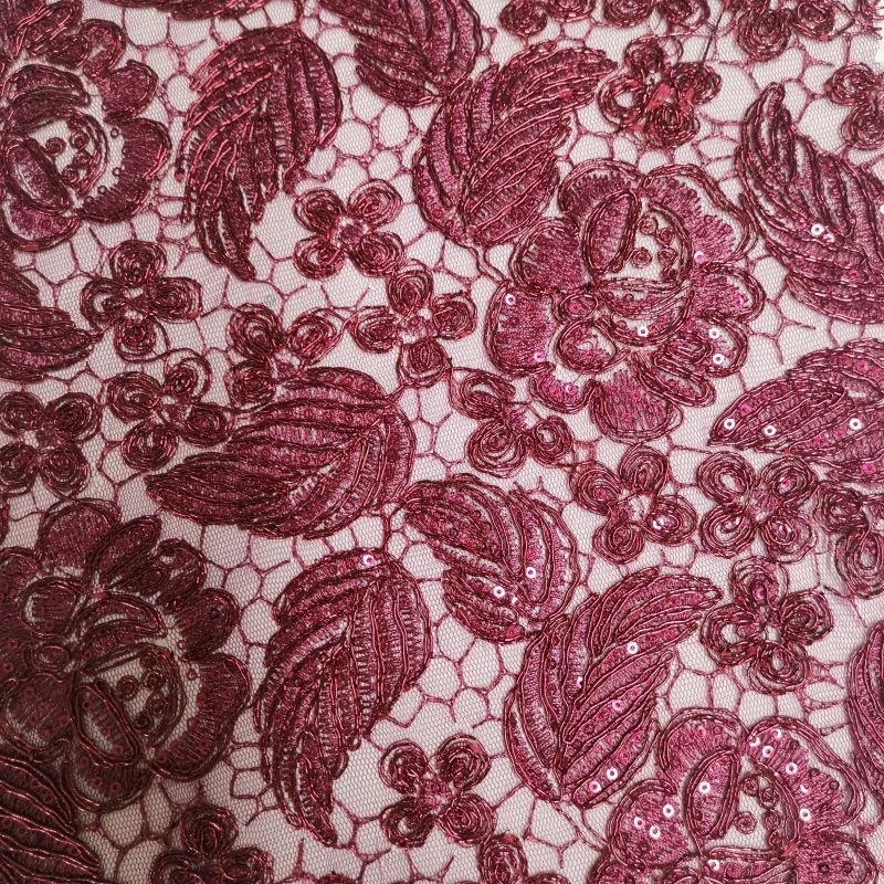 2022 hot selling polyester spandex lace embroidery dress fabric fashion embroidery fabric textile raw material