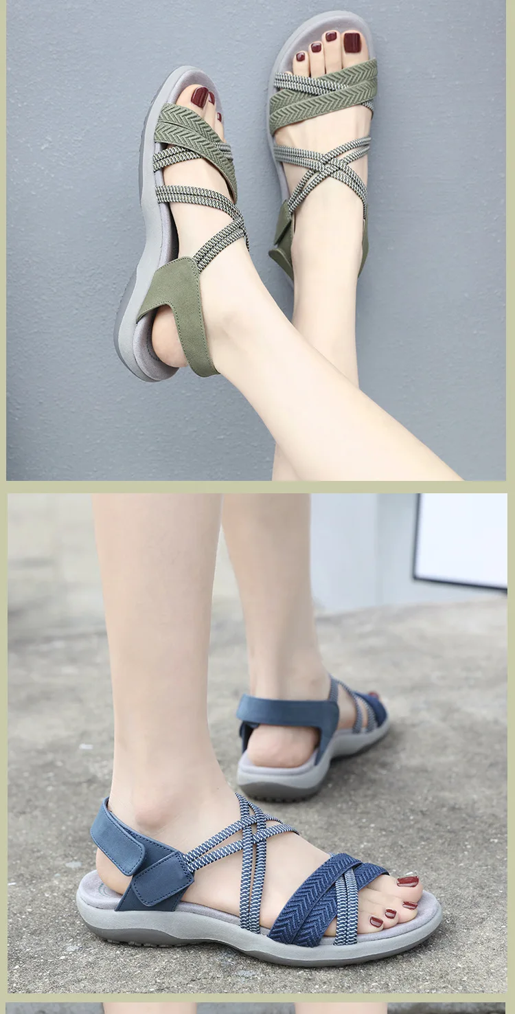 Wholesale Summer Flat Sandal Shoes New for Women Custom PU Printing Beach Sandals Anti-slip Casual Flat Shoes Women Sandals