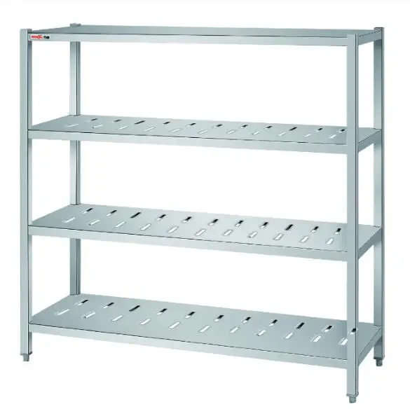 Assembly 4 tiers Stainless Steel Kitchen Utensil Rack/Stainless Steel 4 tiers kitchen storage shelf stand With Round Leg