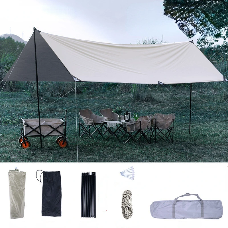 Outdoor Waterproof Sun Shelter Camping Tarp Beach Canopy Picnic Camping Shelter