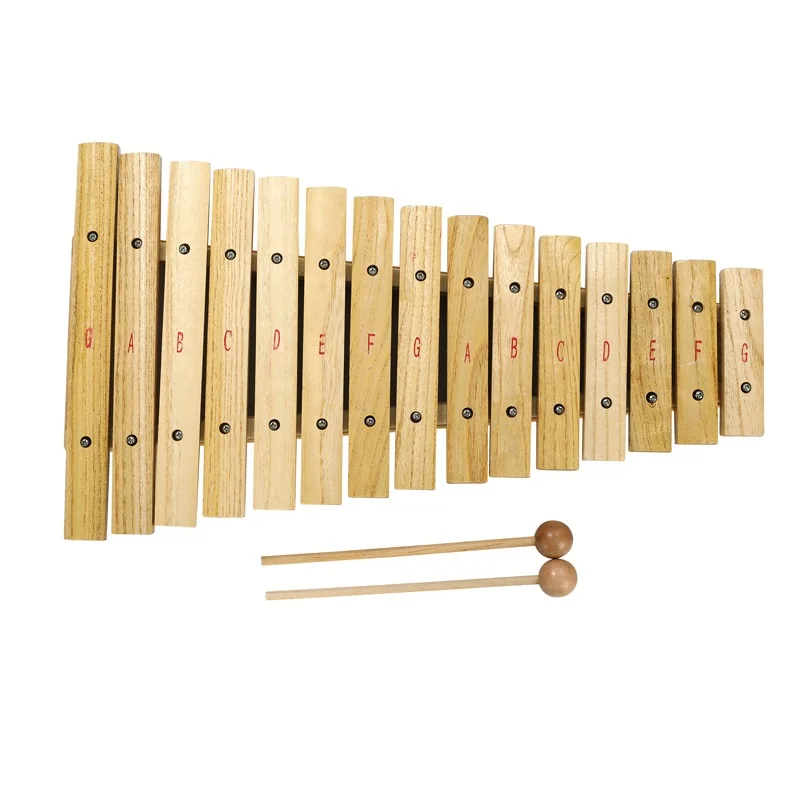 Ali baba top products Natural Color 15-Key xylophone, Percussion Musical Instruments orff xylophone for Baby