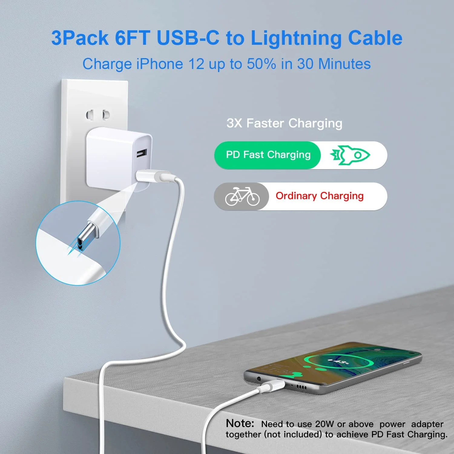 10 Feet I Phone 13 Extension Charging Usb-C Mfi Certified Type Usb C Charger Cable To Light-Ning For Iphone And Apple