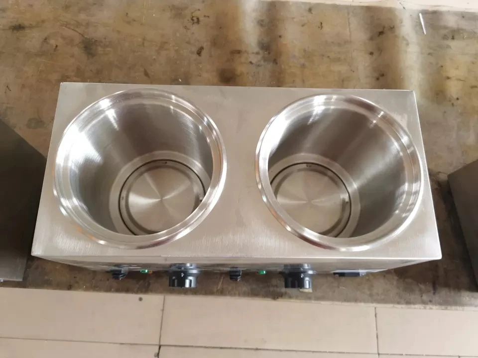 Commercial 2 Bucket Stainless Steel Table Top Ketchup Dispenser Multi Condiment Pump Sauce Dispenser