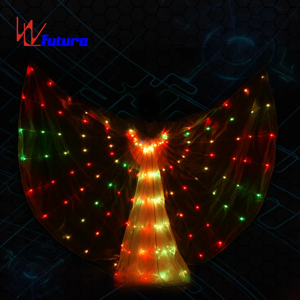 WL-0160 dance costume isis led belly dance wings adult size costume white feather angel wings