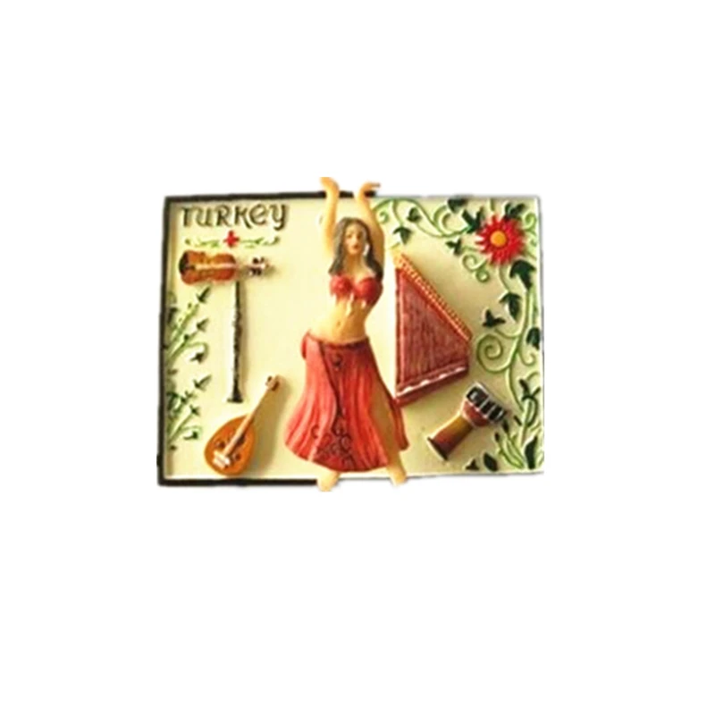 WeiVista Poly Resin Vintage Turkey Sexy Girl Souvenirs Fridge Magnet Gifts