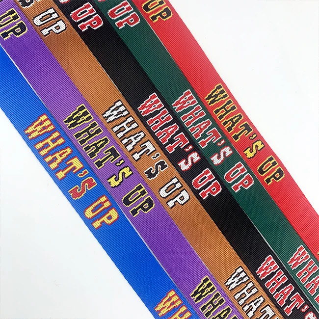 Free Sample Accept Customized Width Bag Belt non-elastic Webbing  Polyester Woven Luggage Bag Straps
