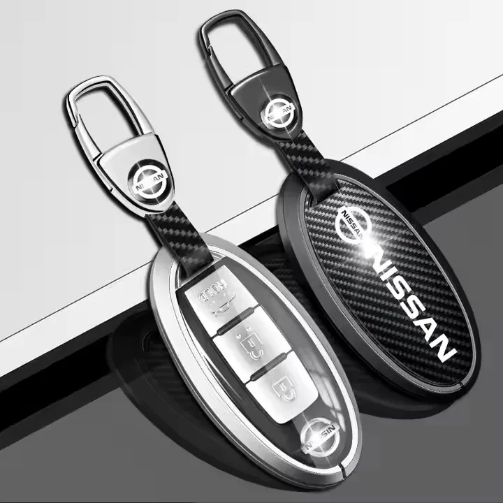 Professional Factory Supply Aluminum alloy Leather Case For Car Keys Cover For Nissan SUNNY TIIDA Almera