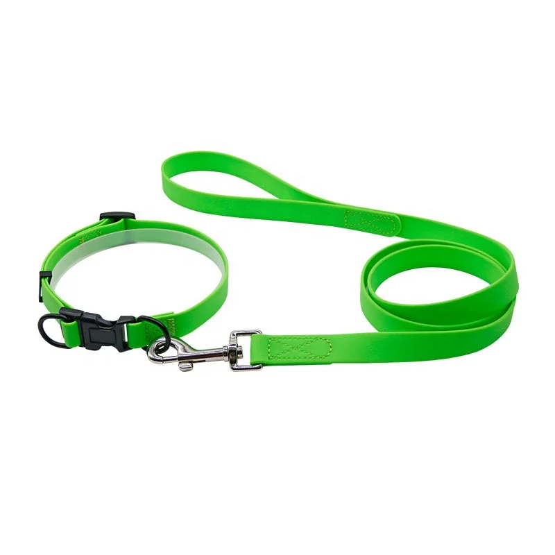 2022 Pet Supplies Fashion Dog Leash Waterproof Soft Soft Rubber Custom PVC dog collar and leash set