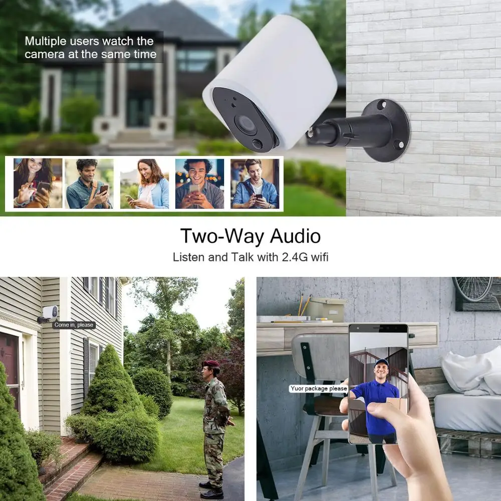 CTVISON 1080P Solar powered wireless ip security camera Outdoor 2Way Audio Wifi Solar Panel Battery Power CCTV Camera