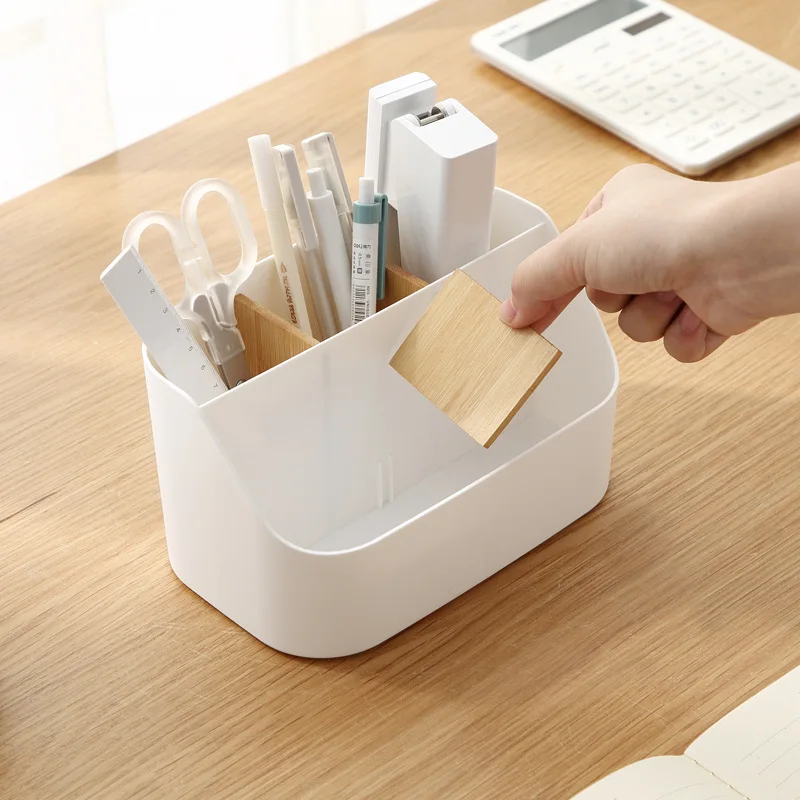 Multi-Functional Desktop Compartments Storage Box Small Plastic Dressing Table Organizer Cosmetics Office Desk Stationery