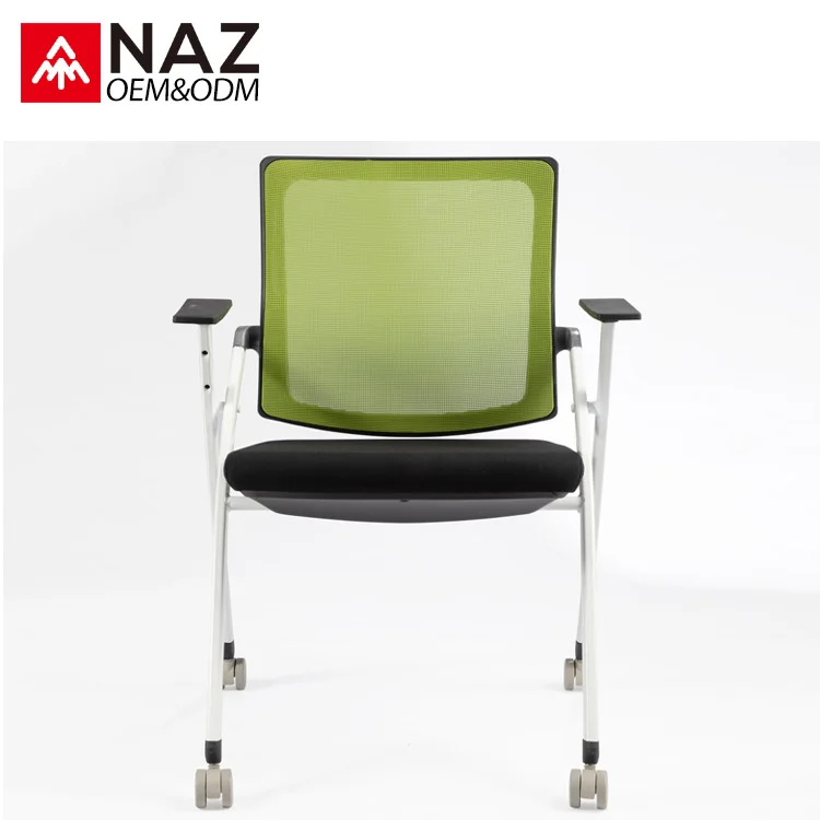
Factory direct high quality folding office conference chair mobile training chair 