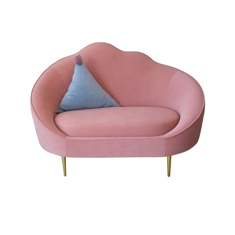 
Small Apartment Home Kids Furniture Living Room Comfortable Couch Velvet Baby Pink Cloud Sofa 