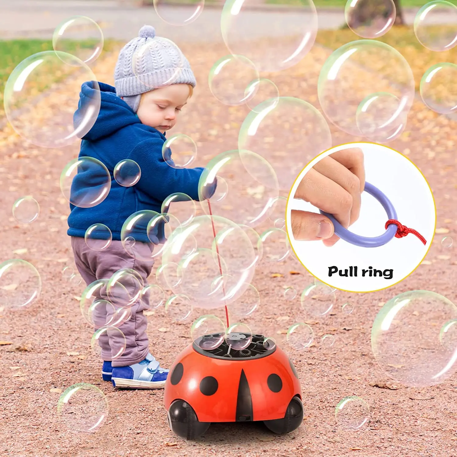 Bubble Machine, Automatic Ladybug Bubble Maker with  Solutions, Bubble  Blower Toy Fun Outdoor Indoor Toys for kids
