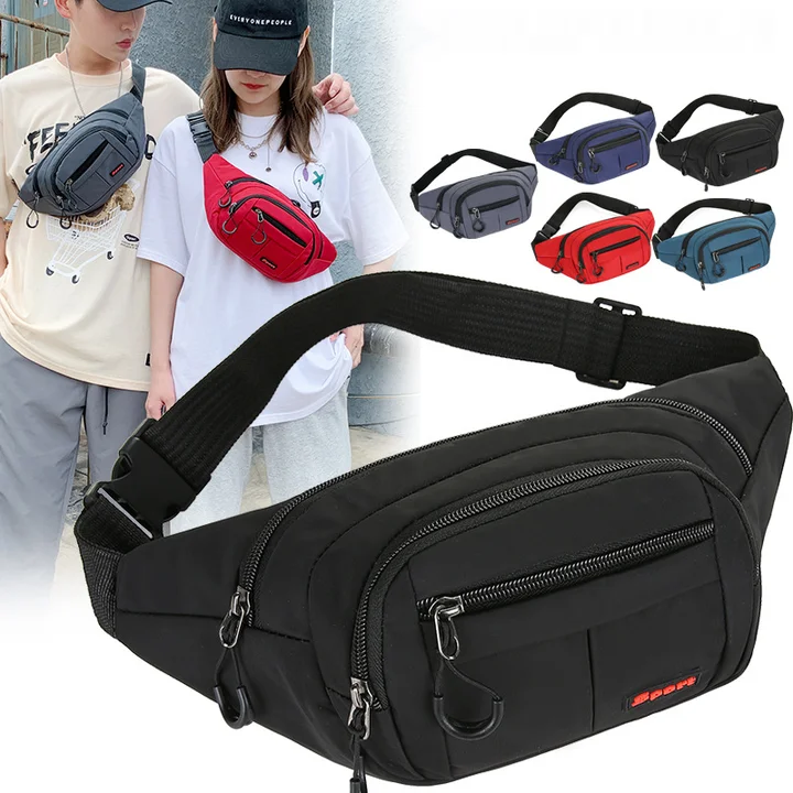 Oem Custom Print Waterproof Big Simple Man Women Sport Pochete Running Belt Bum Bag Waist Bags Fanny Pack For Fitness