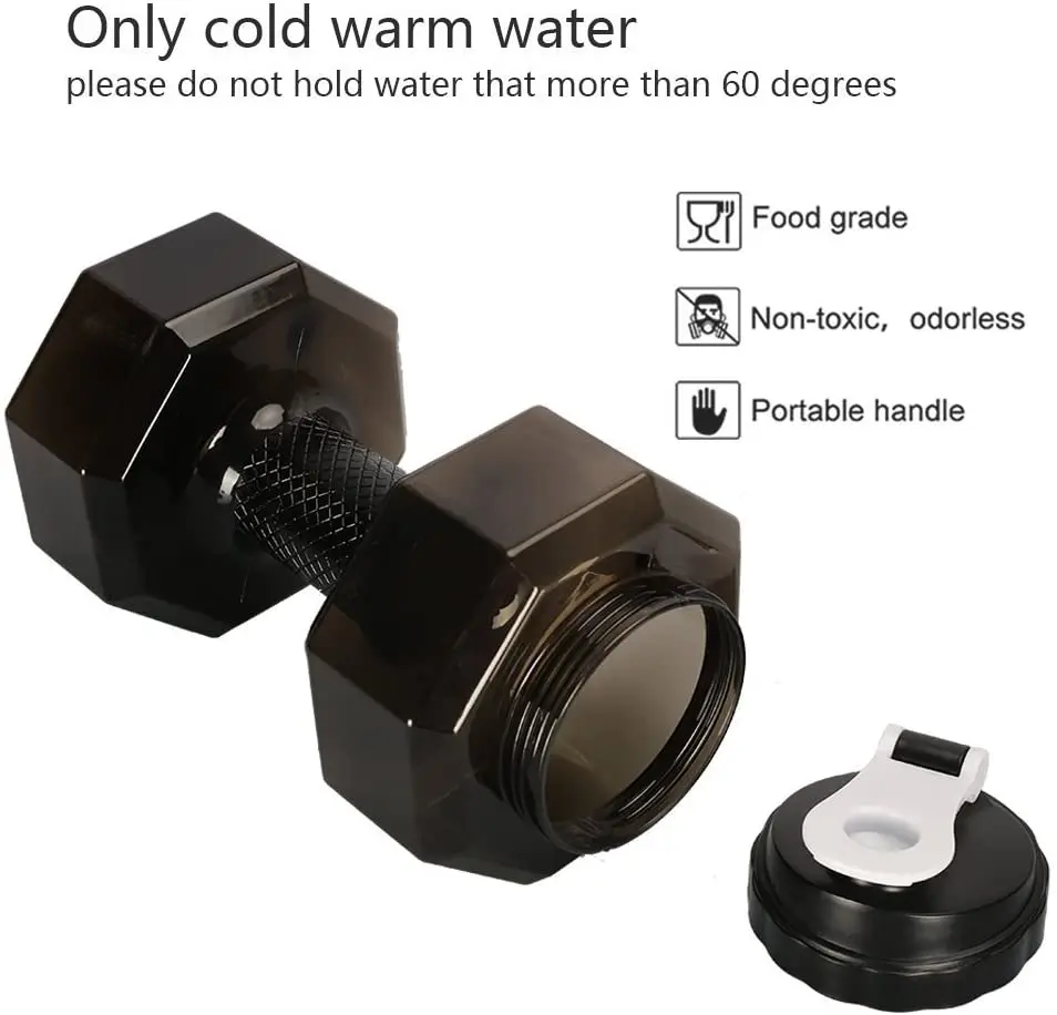 2021 Amazon горячие продажи не содержит Бисфенол А 2.2L портативный офисный фитнес водой Вес гантели в форме бутылки водные виды