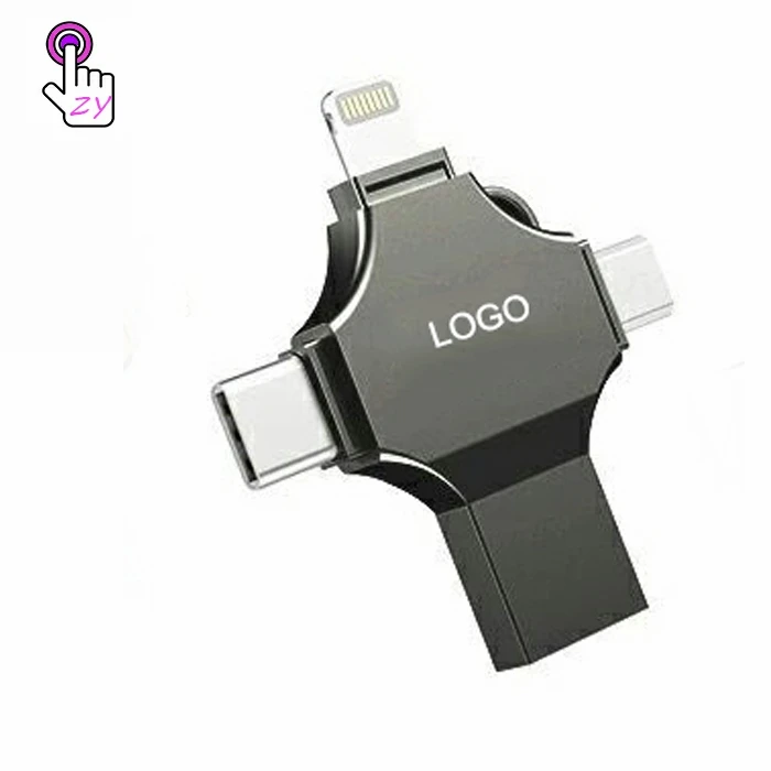 4 In 1 Multi function OTG Usb Flash Drive 8GB 16GB 32GB 64GB 128GB 256GB 512GB 2.0 1TB Type C Pendrive 3.0