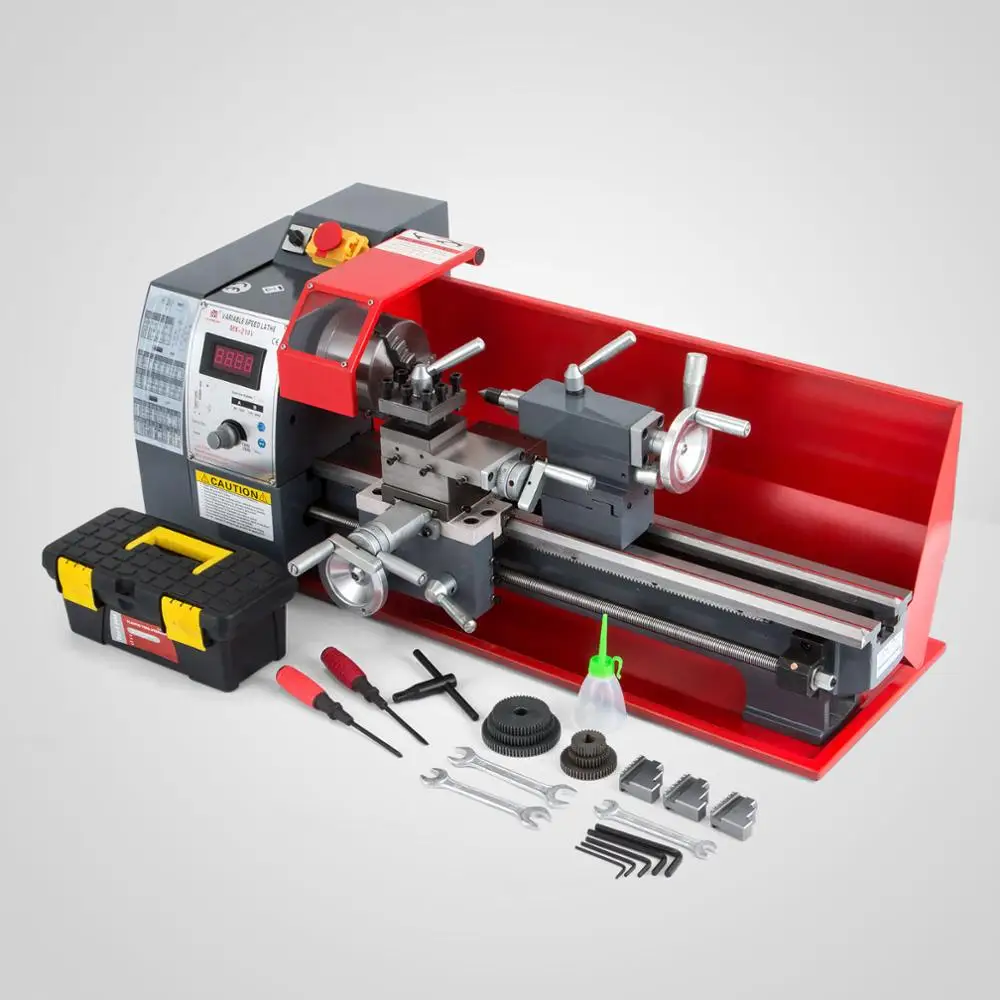 750w Mini Lathe 8x16 Inch Metal Processing Variable Speed Lathe machine and manual lathe