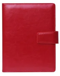 6 ring notebook A5 PU leather college diary with pockets and phone holder
