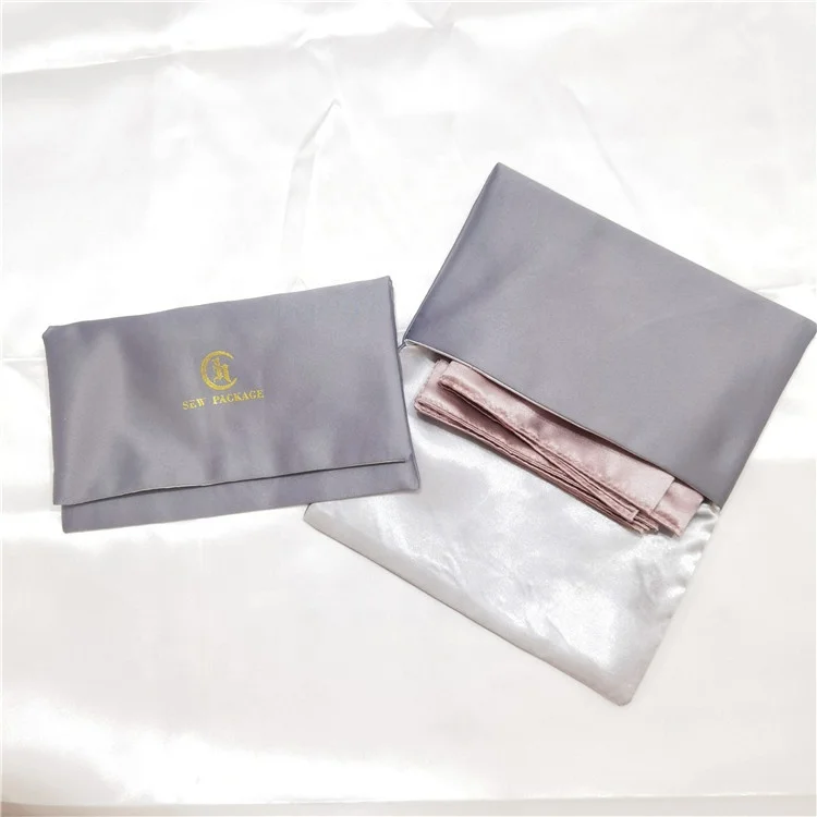 Chuanghua Customize Gray Envelope Satin Bag Dust Cover Satin Bags Purse Satin Clothing Bag Silk Envelop Packaging