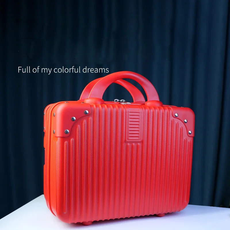 Wholesale Hand Luggage Suitcase Suitcase 14 Inch Travel Train Case Portable Bag Cosmetic Brush Organizer Storage Bag Makeup Box