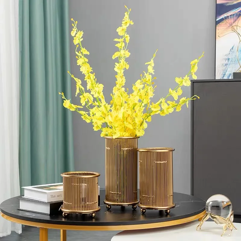 
Modern Dried Flowers Plant Pots Deco Weddings Centerpiece Minimalist Metal Three Set Vases 