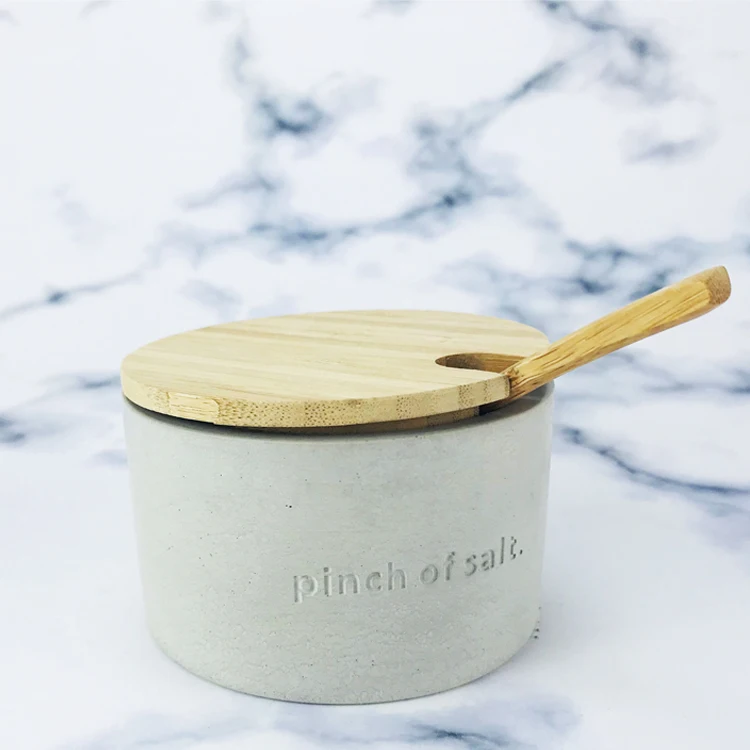 Cement containers Kitchen Seasoning box Set 3 Serving Spoons bulk spice jar