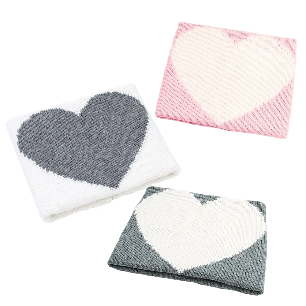 Baby Blanket Cotton Baby Blankets Knitted Swaddles Wraps Soft Blankets For Beds Sleeping Kids Bedding Heart Shaped