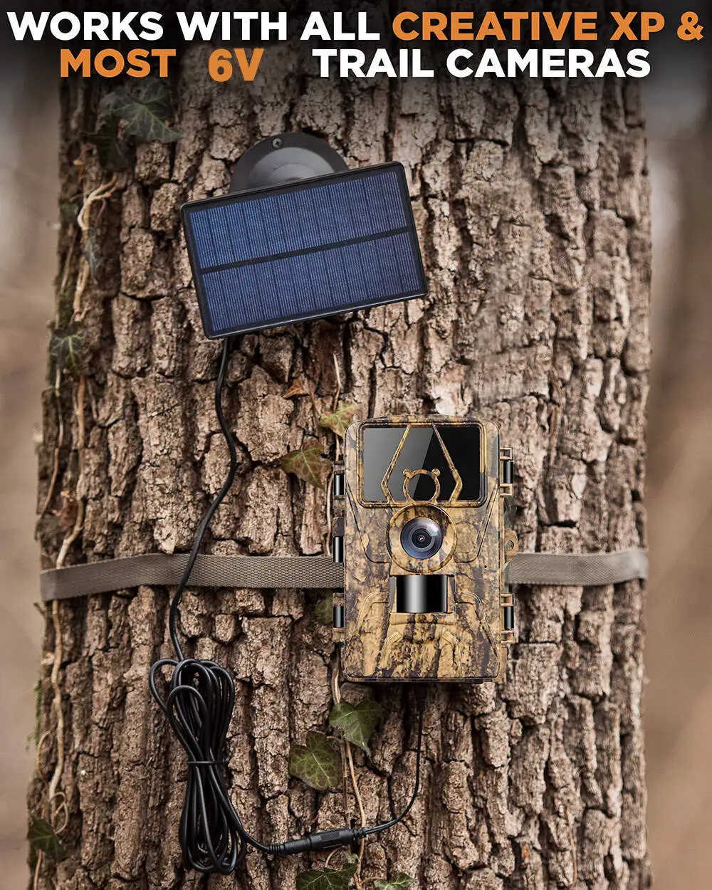 Game Trap Camera Power Supply Built In Battery Solar Panel For Hunting Camera