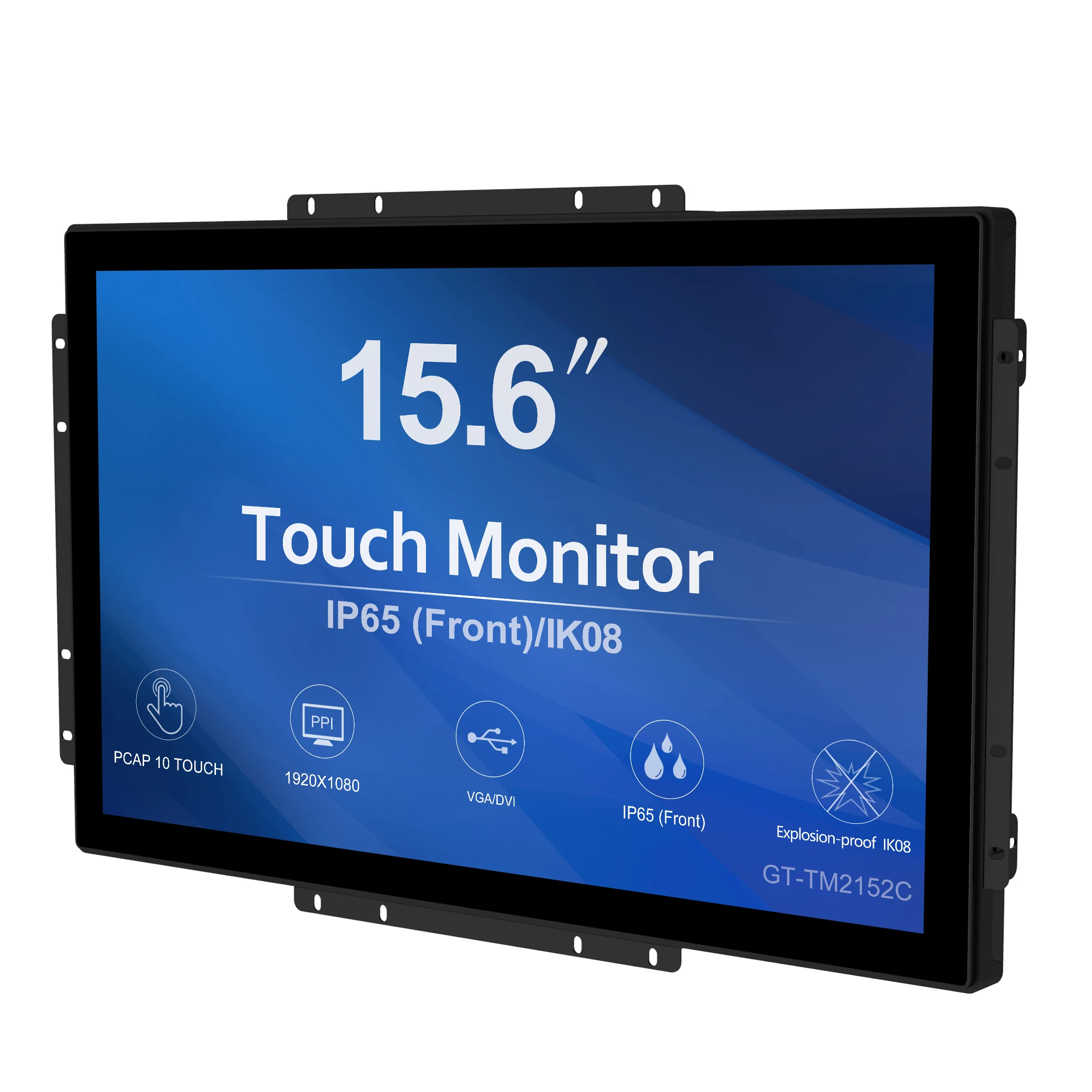 15.6 inch  GreenTouch 2C series PCAP touch screen LCD monitor With Speaker built-in Industrial Open Frame Touch Monitor
