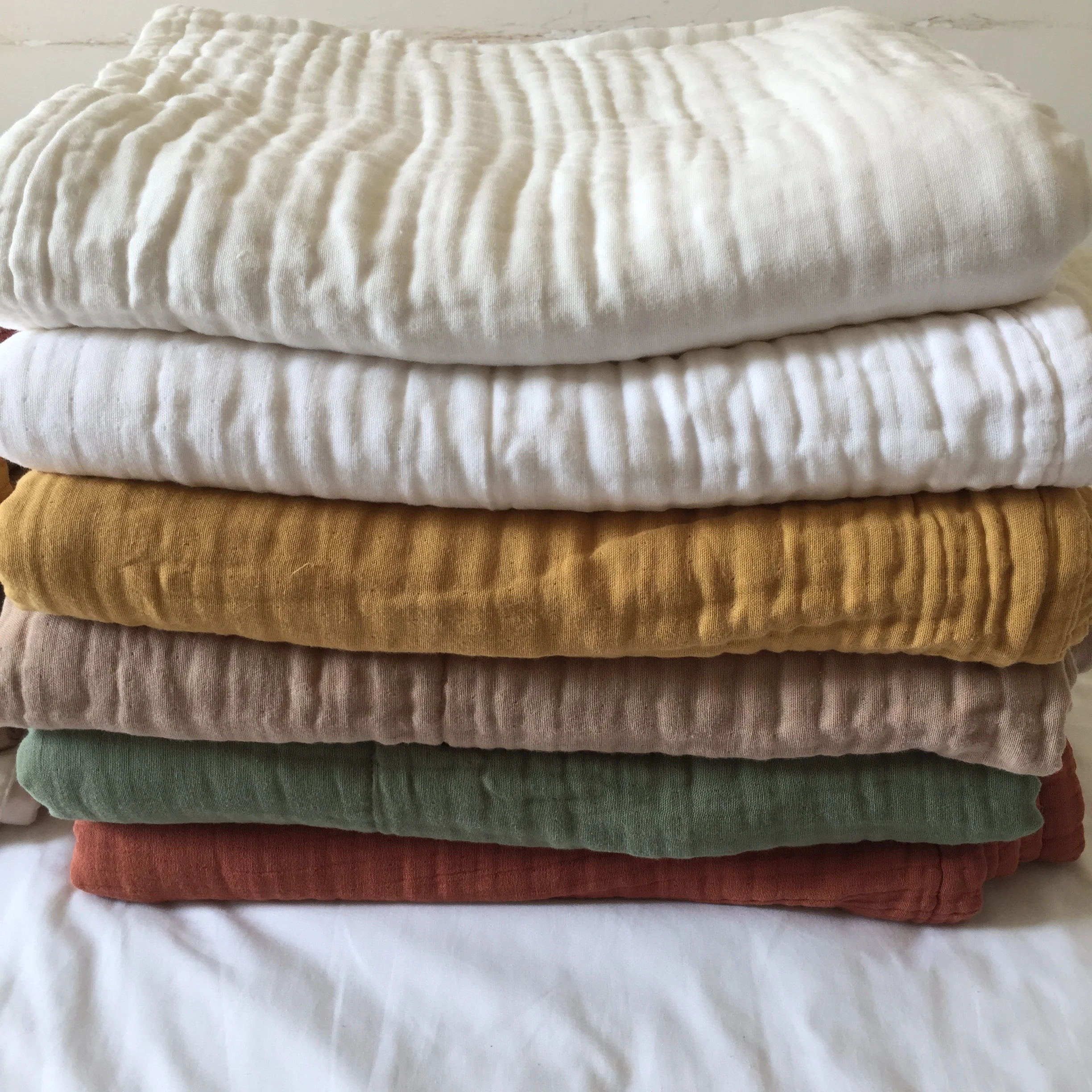 Custom Organic Muslin Swaddle Bamboo Cotton Fabric Blanket Muslim Baby Blankets