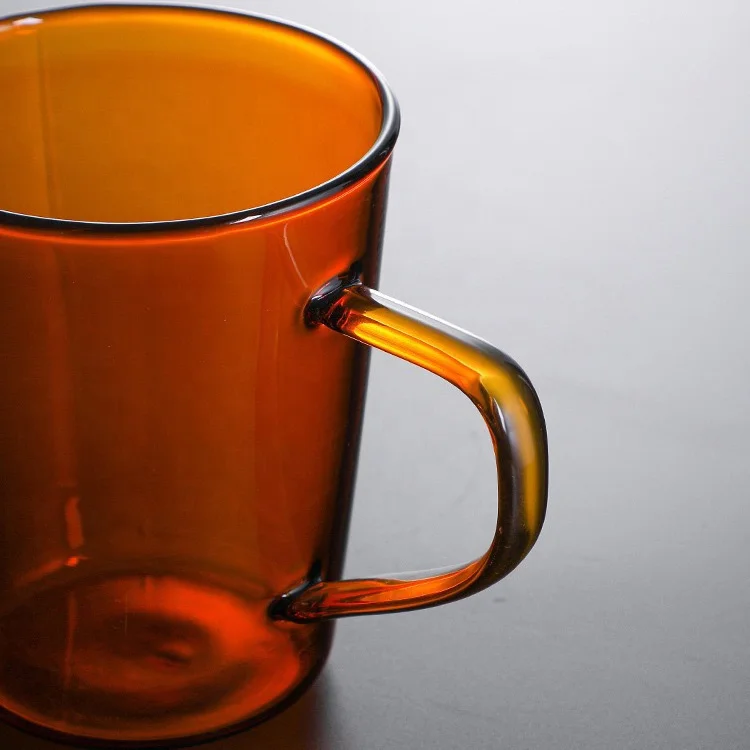 Modern Colored Heat-Resistant Glass Coffee Mug With Handle Borosilicate Colored Glass Tea Cup Dinnerware Glassware Beverage Cups