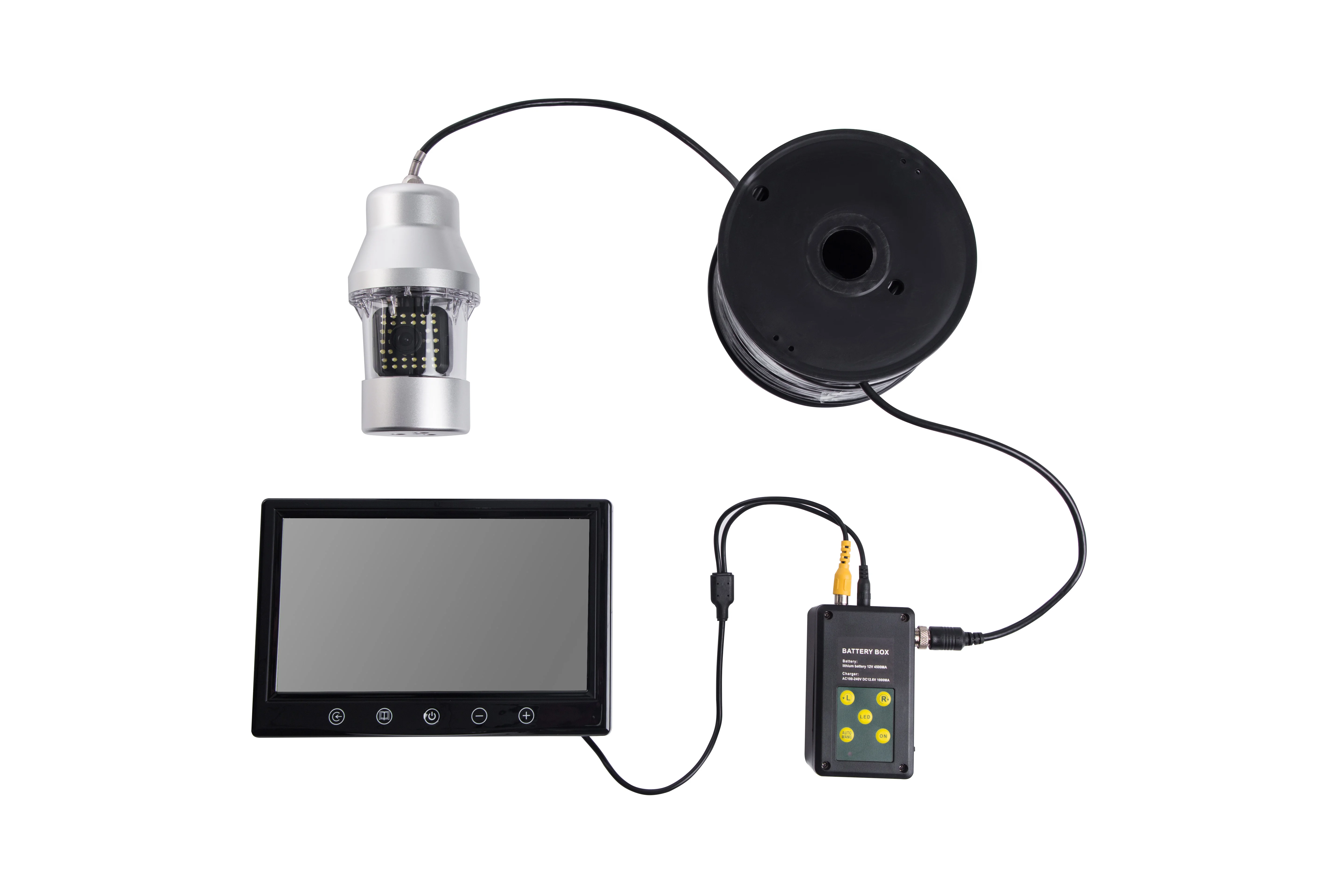 50M 8GB DVR 9 Inch  36 LEDs IR 360 Degree Underwater Fish Finder Video Camera