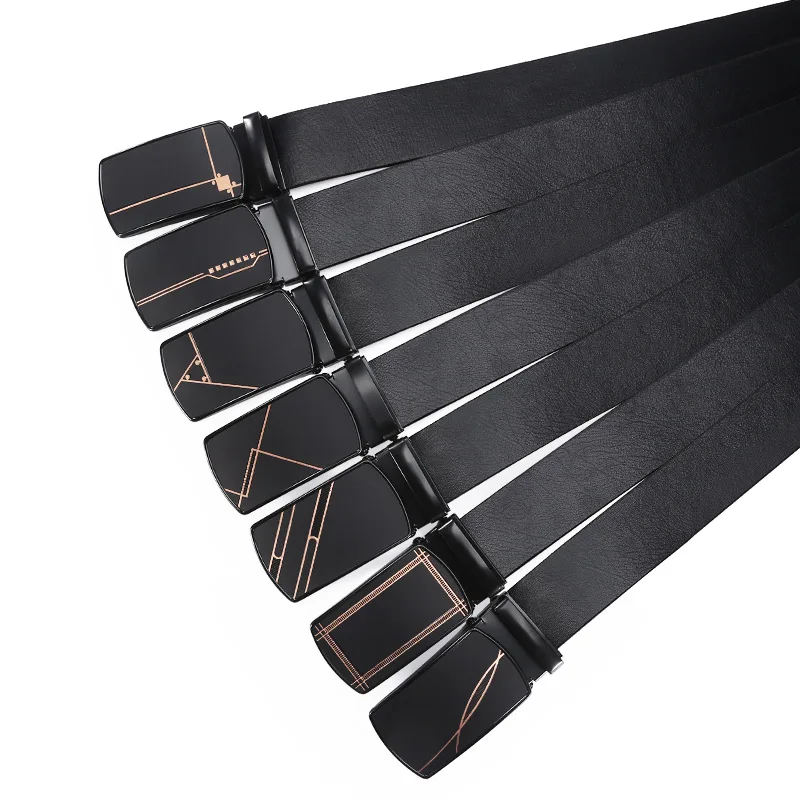 Adjustable Men Belt  Wholesale High Quality Stron Smooth Buckle TPU Waistband Simple All-Match Trouser Belts