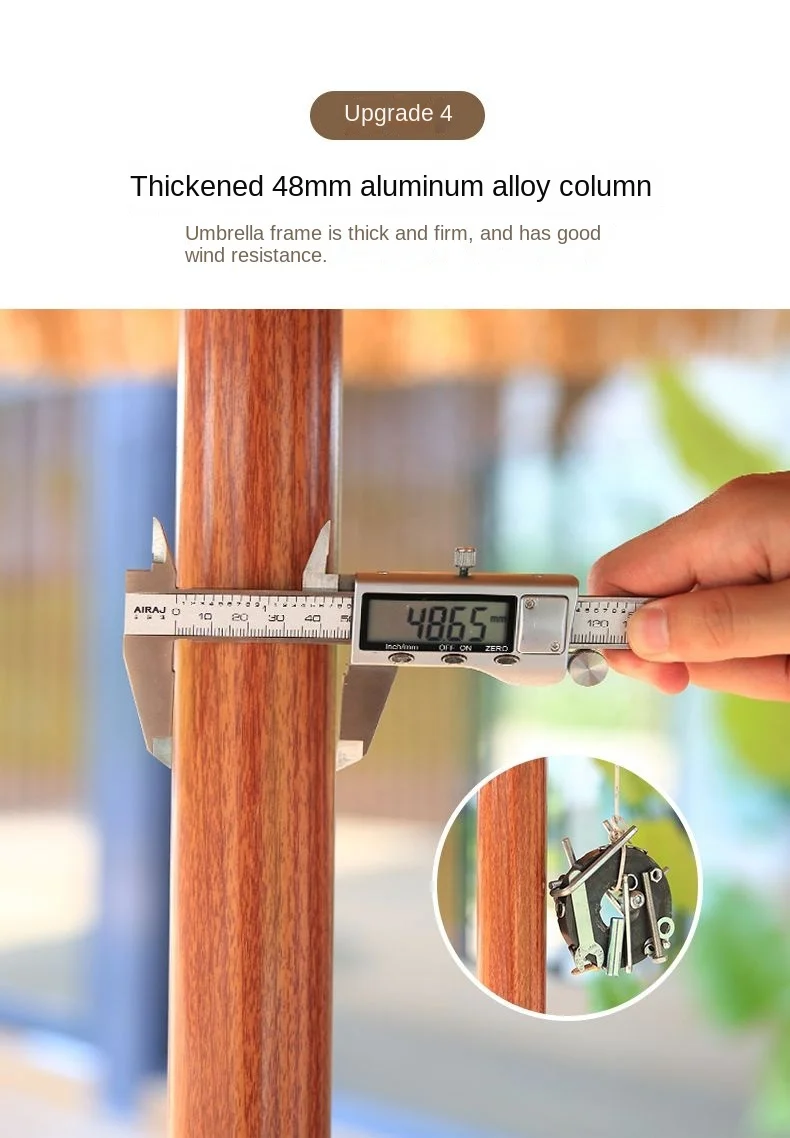 Outdoor Garden Courtyard Beach Sun Protected Parasol Artificial Straw Double Top Thatch Wood Umbrella