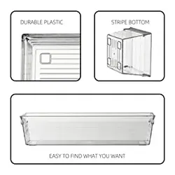 Versatile Clear Storage Box Sets Stackable Desk Storage Bins Plastic Drawer Organizer Trays